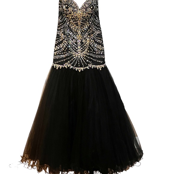 Tony Bowls 114746 Paris Mermaid Dress | Black Size 10 - Picture 8 of 8